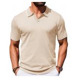 COOFANDY Mens Short Sleeve Polo Shirts Knitted