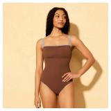Shade  Shore Womens Small Square Neck Swimsuit