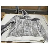 Grey and White Abstract Print Hoodie 3XL