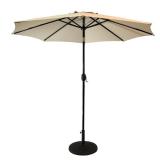9 Ft. Steel Market Solar Lighted 8 Rib Round Patio