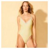 Shade  Shore Floral Plunge One-Piece Swimsuit M