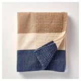 Striped Throw Blanket Cream/Blue Hearth & Hand