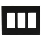 Legrand 3-Gang Screwless Wall Plate Black