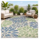 JONATHAN Y Floral Textured Weave Indoor Outdoor
