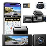 AZDOME M550 3 Channel Dash Cam 4K+2.5K Front