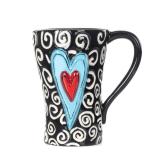 DEMDACO Tracy Pesche White Swirls Hearts Mug 15 oz