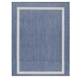 Waikiki Blue/White 8 Ft. X 10 Ft. Bordered