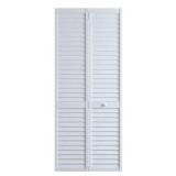 30 in. x 80 in. Louver Pine White Interior Bi Fold
