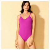 Shade  Shore V-Neck One-Piece Swimsuit Purple S