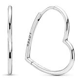 PANDORA Asymmetrical Heart Hoop Earrings Classic
