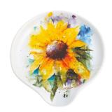 DEMDACO Sunflower Watercolor Yellow On White 5 x 5
