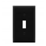 ENERLITES 1-Gang Toggle Wall Plate Black 4.5