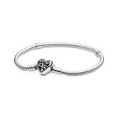 PANDORA 7.1" Moments Family Tree Heart Clasp Snake