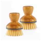 Full Circle Bubbly Palm Dish Brush 2 Pack White