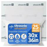 Medline 30x36 Inch Ultrasorbs Disposable Bed Pads