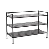 Seville Classics 3-Tier Slat Shoe Rack Espresso