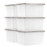 Clear Storage Bins With Lids 6ct