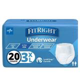Medline FitRight Incontinence Underwear 3XL 20ct