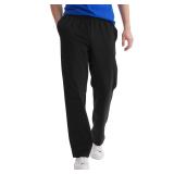 Hanes Mens Cotton Jersey Sweatpants Black Large