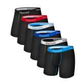 Hanes Mens Boxer Briefs 6-Pack Black Medium