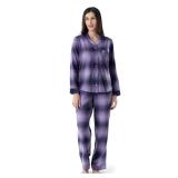 Wrangler Flannel Pajama Set Lilac Plaid 2X