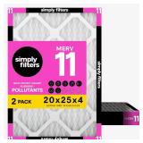 Simply 20x25x4 Merv 11 Air Filter 2 Pack