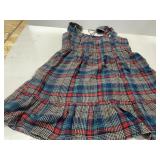 Womens Plaid Sleeveless Tiered Dress BlueRed