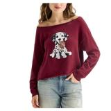 Aeropostale Off Shoulder Sweater Red Large