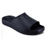 Totes Womens Ribbed Platform Slide Sandals