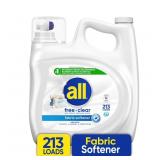 all Liquid Fabric Softener Free Clear 213 Loads