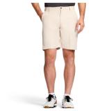 Izod Mens 9.5 Micro Poly Golf Shorts Stonedust 34