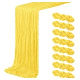 Acsuit Lemon Yellow Cheesecloth Table Runner 120in