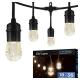 Enbrighten 36ft Led Cafe String Lights Black Cord