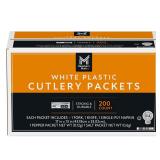 Daily Chef Cutlery Packets 200 Count White