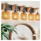 5-Light Bathroom Vanity Light Fixtures with...