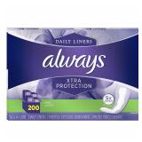 Always Extra Protection Pantiliners 200 Count
