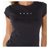 Roxy Womens Black Crew Neck Short Sleeve T-Shirt
