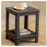 Keter Deluxe Side Table With Shelf Outdoor Living