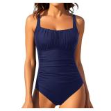 Aqua Eve One Piece Swimsuit Women 18W Navy Blue