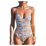 Suuksess Wrap Push Up One Piece Swimsuit Yellow M