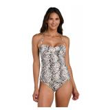 La Blanca Bandeau Tankini Top Taupe Size 12