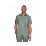 Lands End Mens Cotton Linen Button Up Shirt