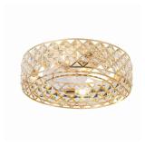 Breezary 33015-GD 4-Light Gold Crystal Flush Mount