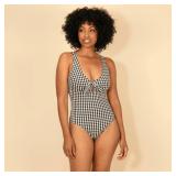 Lands End 95032370 Gingham One Piece Swimsuit XL