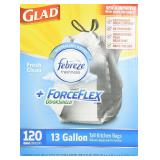 Glad 13 Gal Forceflex Odorshield Trash Bags 120ct