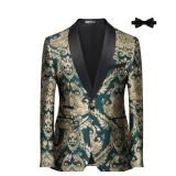 Mgnaie Floral Tuxedo Suit Green X-Large