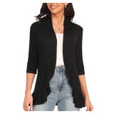 Argstar Womens 34 Sleeve Cardigan Black Large