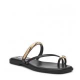 Steve Madden Toe Ring Sandal Black Gold Size 10