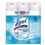 Lysol Disinfectant Spray Crisp Linen 19oz 3pk