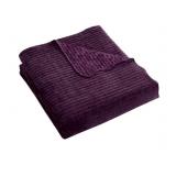 Plush Velvet Ribbed Throw Blanket Deep Purple